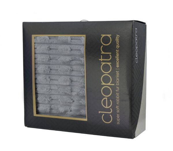 Folded Cleopatra Faux Fur Blanket showing soft 2 ply thickness