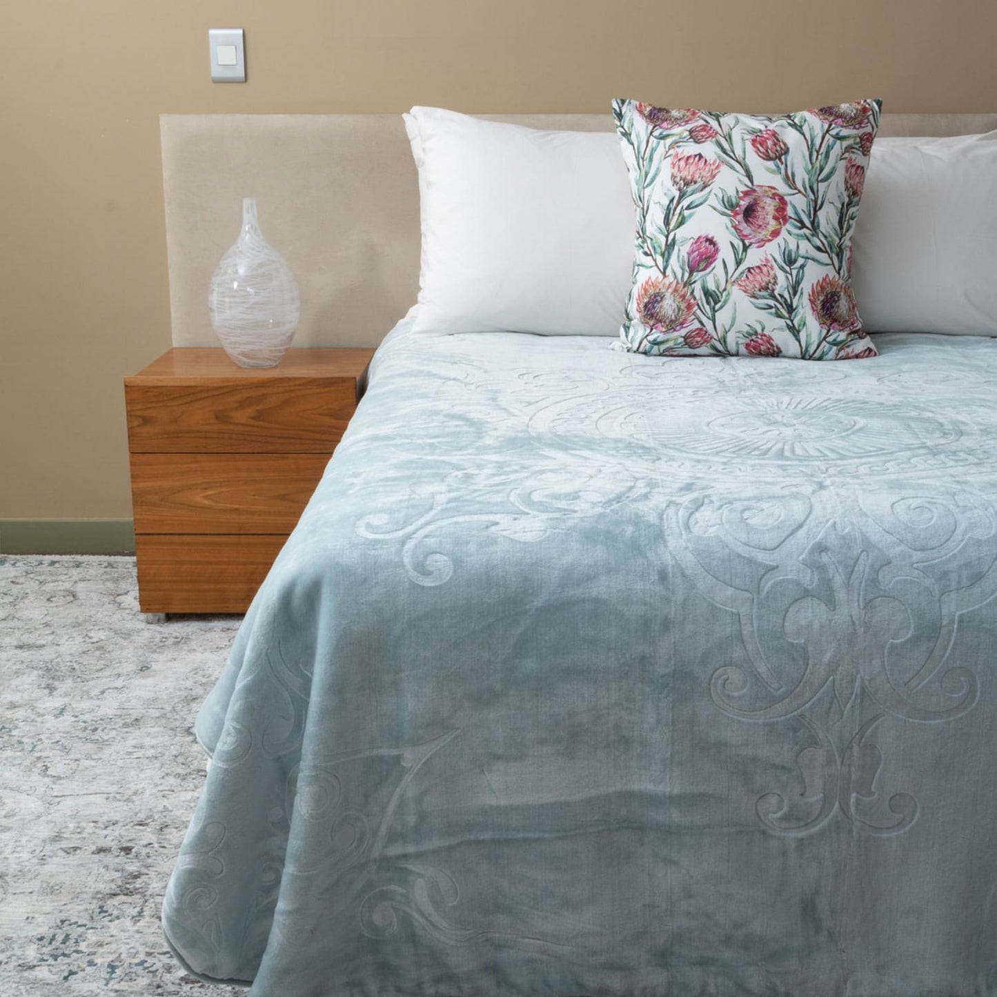 Close-up of the soft texture and plush feel of the Faux Mink Blanket