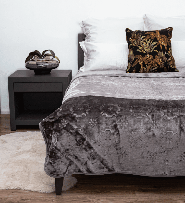 COLOURFUL FAUX MINK BLANKET - 1 Ply Queen