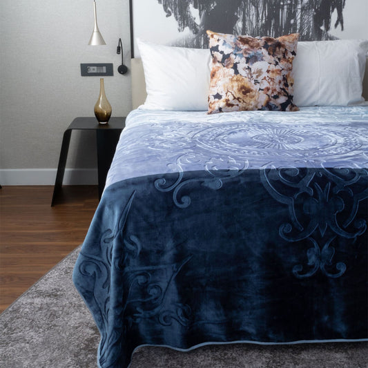 COLOURFUL FAUX MINK BLANKET - 1 Ply Queen