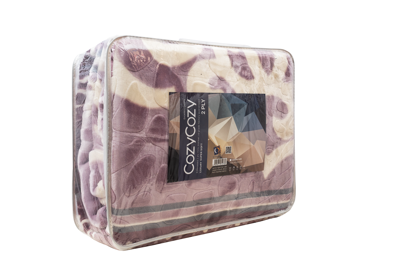 Cozy faux mink blanket designed for queen-size beds.
