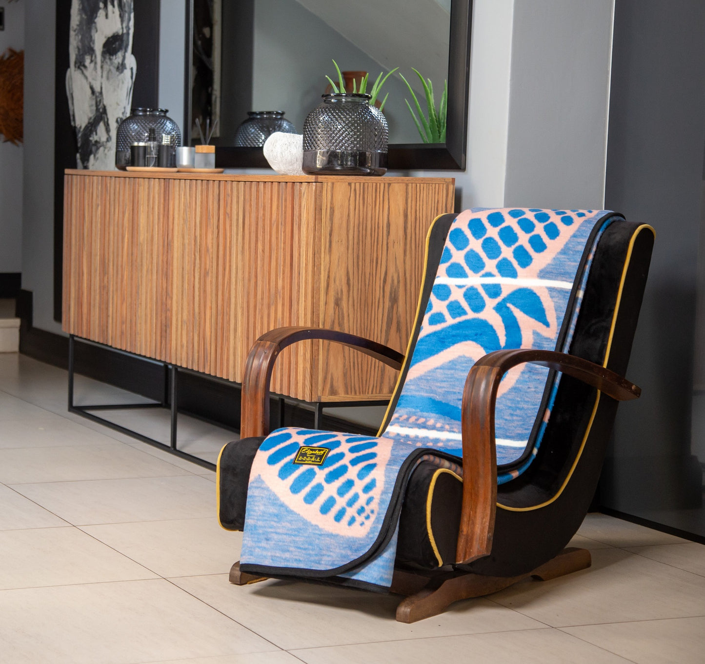 Close-up of luxury African Basotho blanket fabric and detail