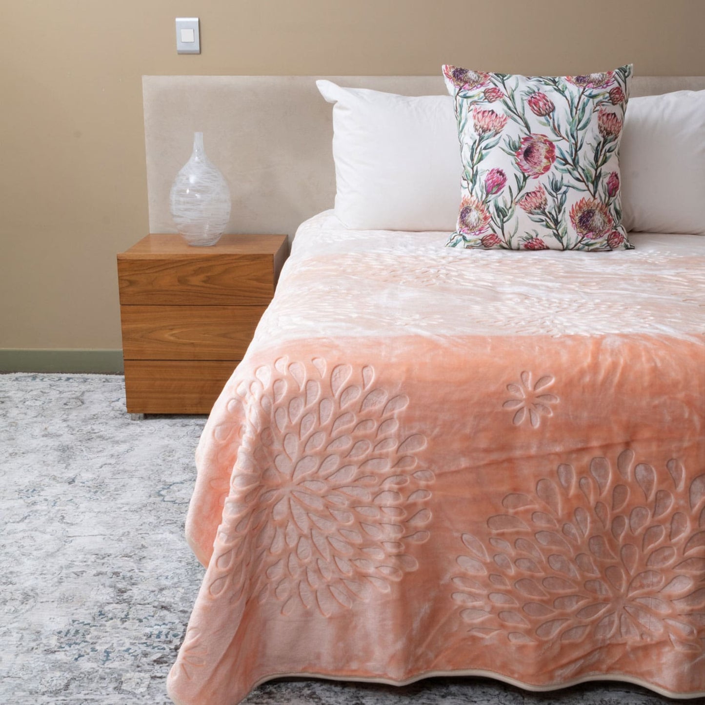 COLOURFUL FAUX MINK BLANKET - 1 Ply Queen