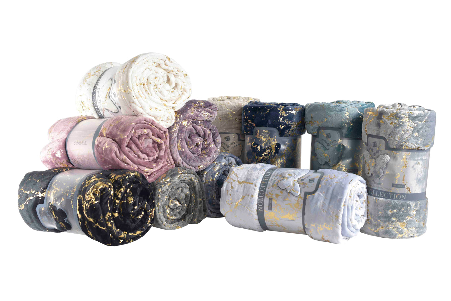 Gold plush luxury throw blanket made from ultra-soft fabric