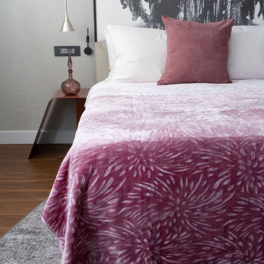 COLOURFUL FAUX MINK BLANKET - 1 Ply Queen