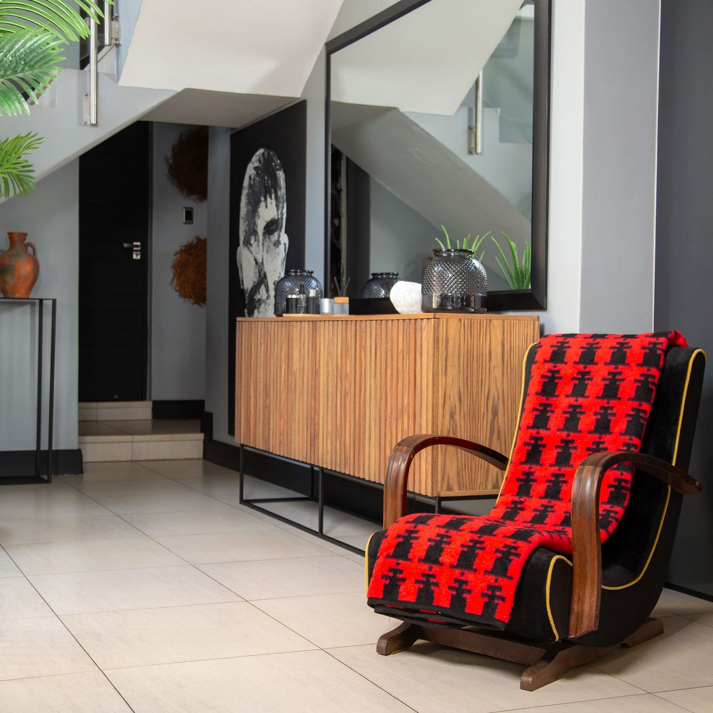 Traditional Ndebele Blanket with Bold African Patterns