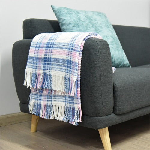 Cotton-rich Colorful Scotch Throw Blanket in bright, fun patterns