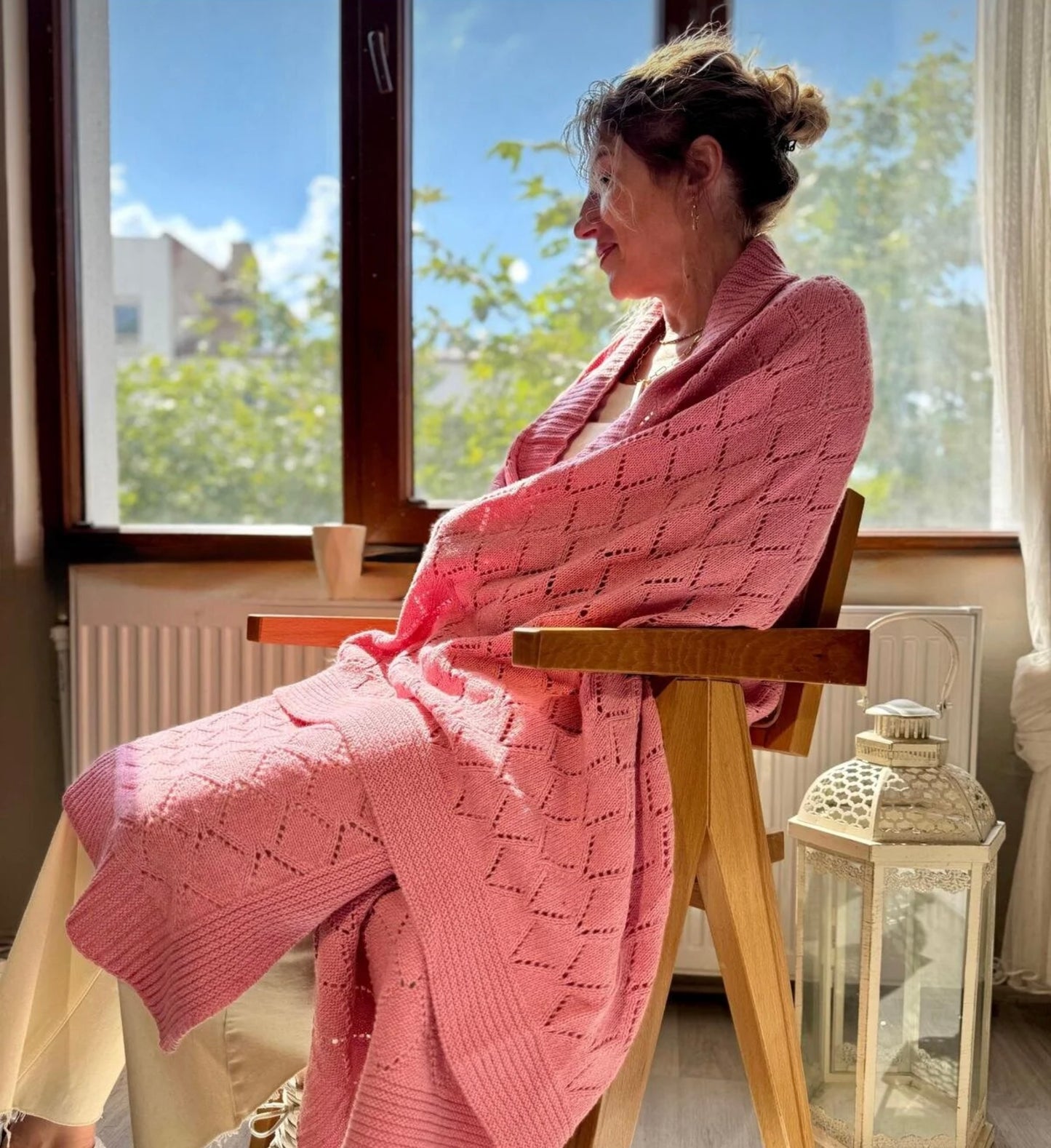 HERO CASA Wool Knit TV Blanket with Openwork