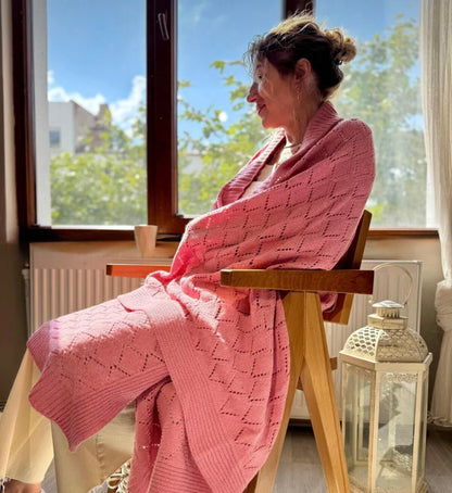 HERO CASA Wool Knit TV Blanket with Openwork