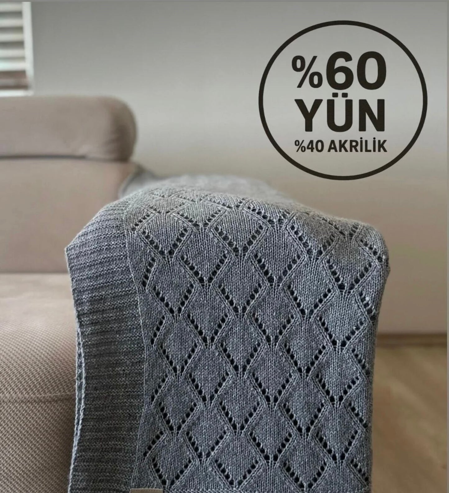 HERO CASA Wool Knit TV Blanket with Openwork