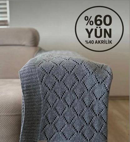 HERO CASA Wool Knit TV Blanket with Openwork