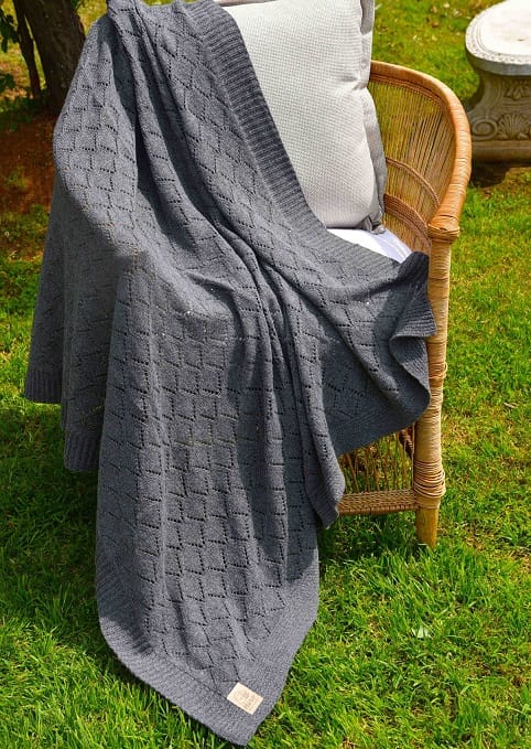 HERO CASA Wool Knit TV Blanket with Openwork