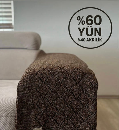 HERO CASA Wool Knit TV Blanket with Openwork