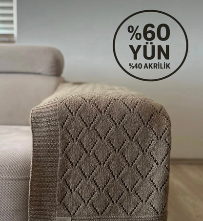 HERO CASA Wool Knit TV Blanket with Openwork