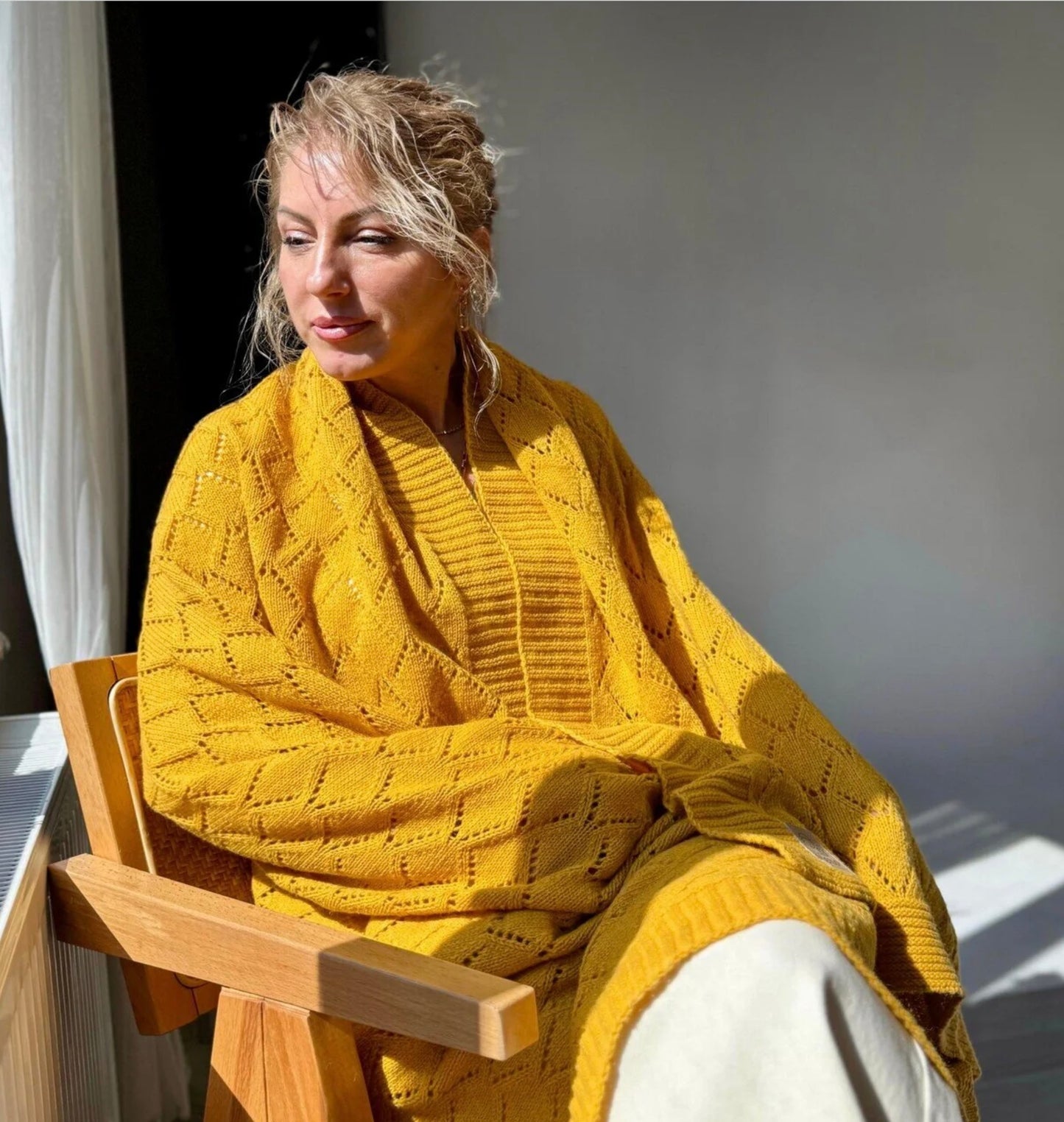 HERO CASA Wool Knit TV Blanket with Openwork