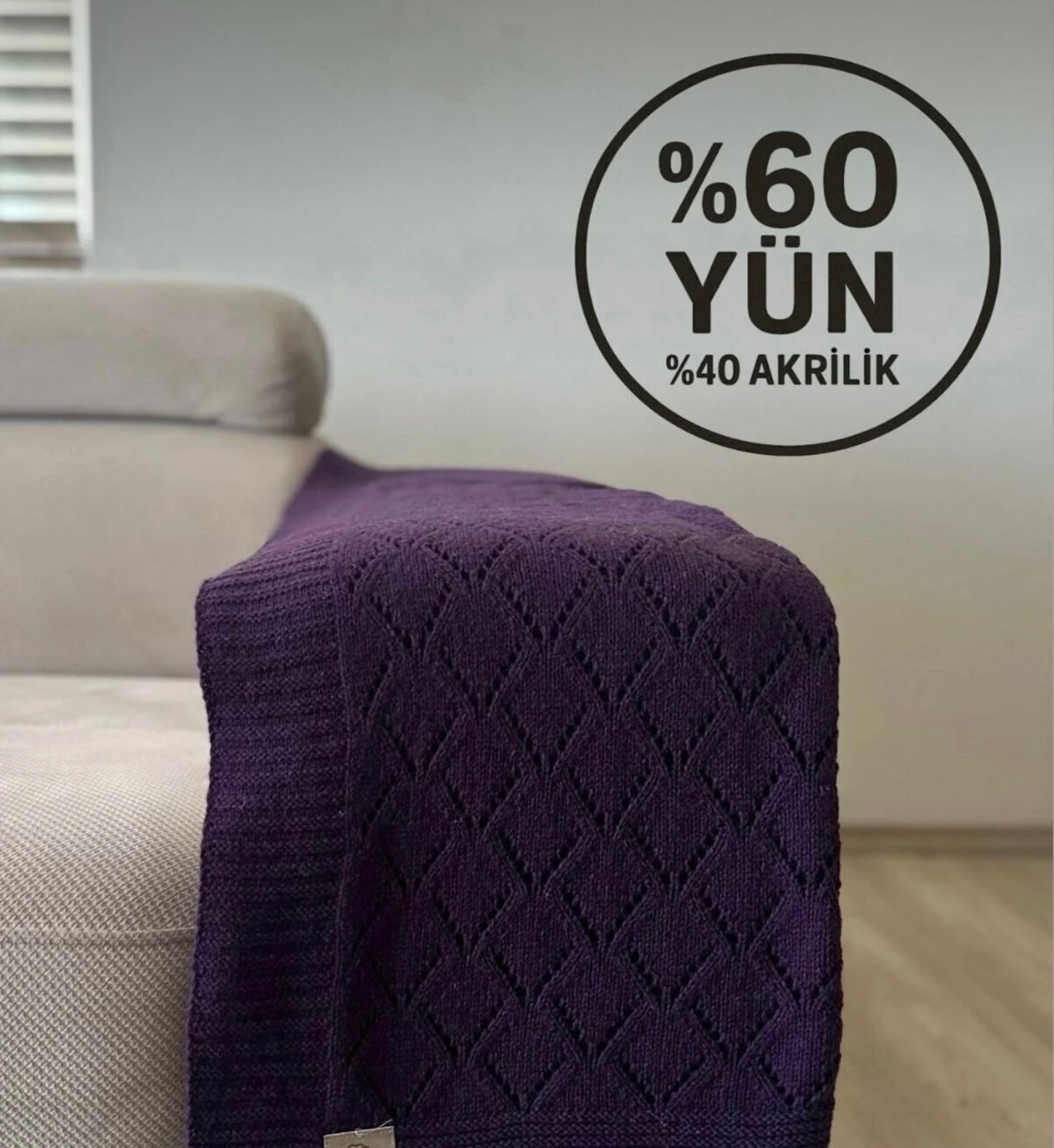 HERO CASA Wool Knit TV Blanket with Openwork