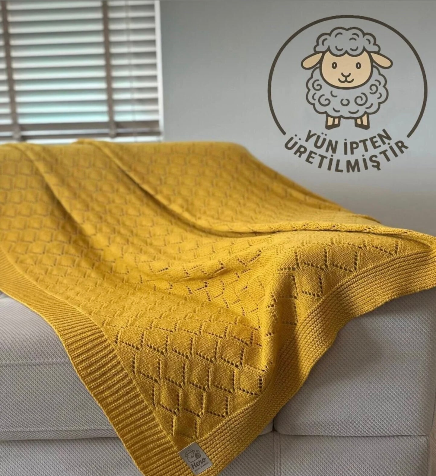 HERO CASA Wool Knit TV Blanket with Openwork