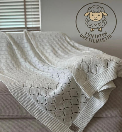HERO CASA Wool Knit TV Blanket with Openwork