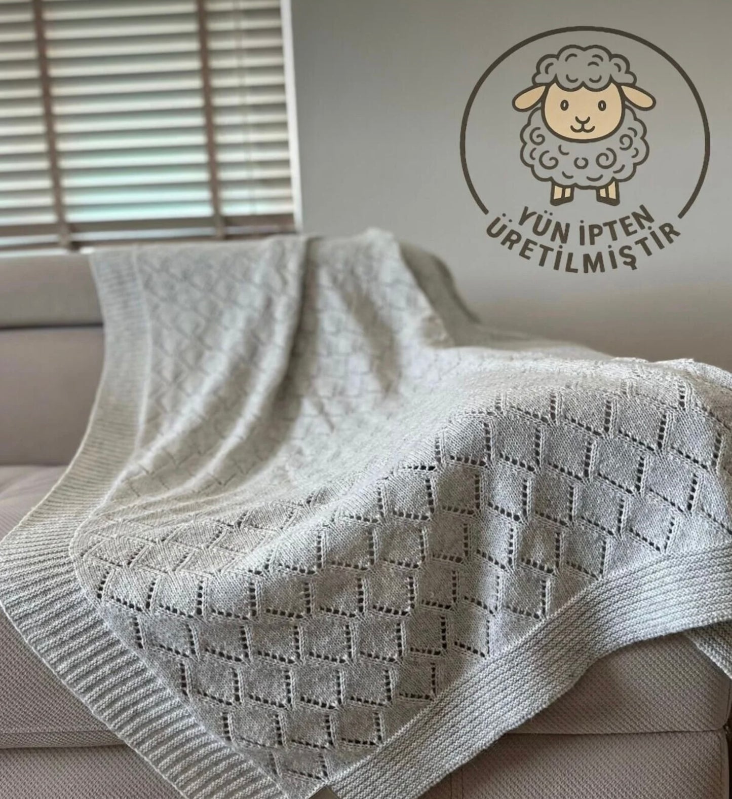 HERO CASA Wool Knit TV Blanket with Openwork