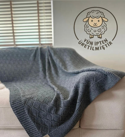 HERO CASA Wool Knit TV Blanket with Openwork