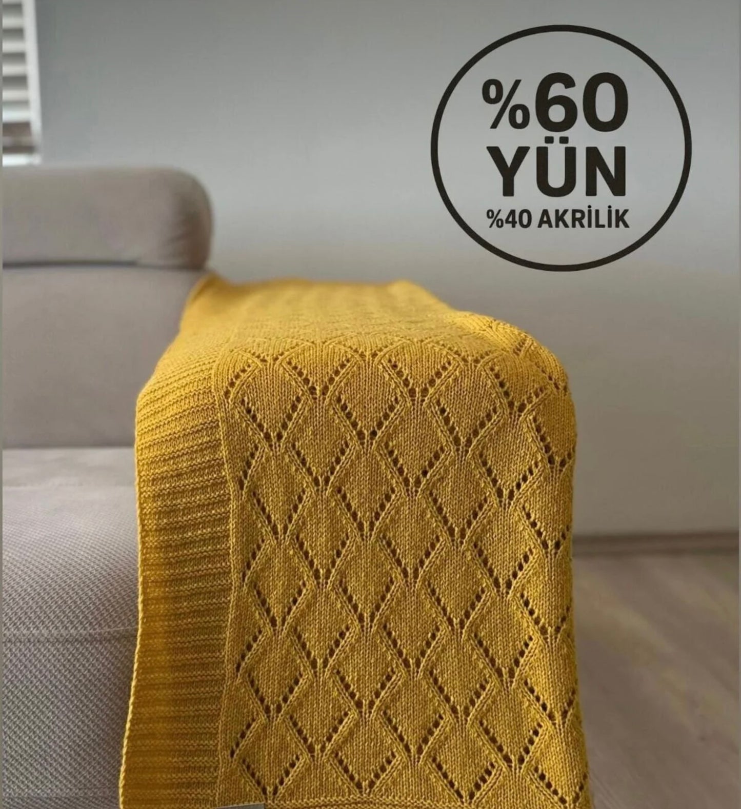 HERO CASA Wool Knit TV Blanket with Openwork