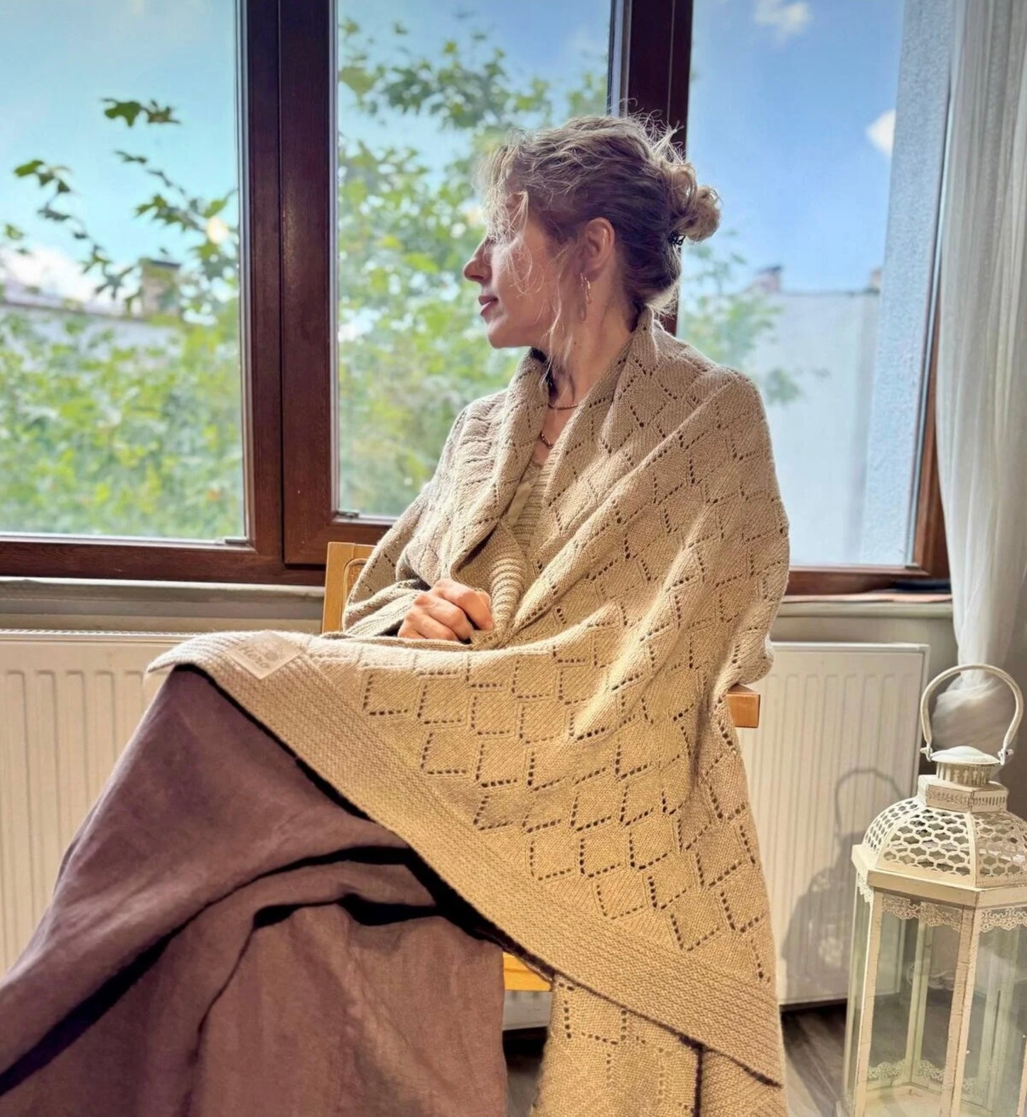 HERO CASA Wool Knit TV Blanket with Openwork