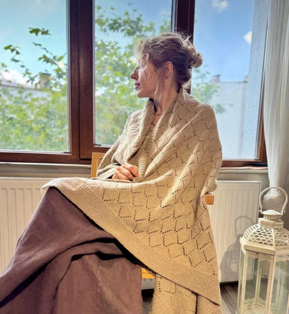 HERO CASA Wool Knit TV Blanket with Openwork