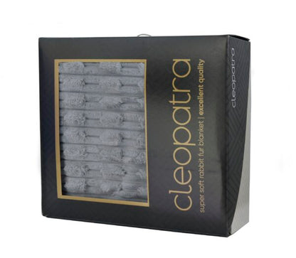 Folded Cleopatra Faux Fur Blanket showing soft 2 ply thickness