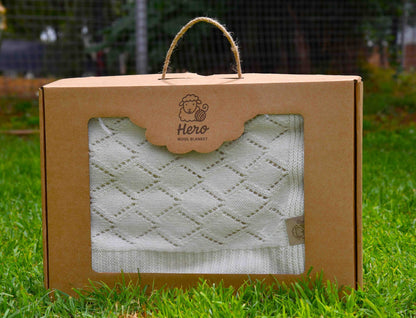 HERO CASA Wool Knit TV Blanket with Openwork