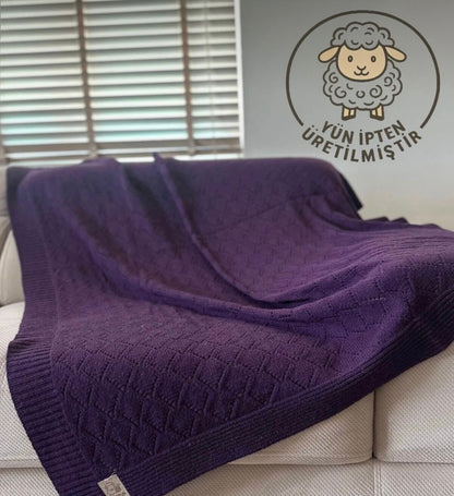 HERO CASA Wool Knit TV Blanket with Openwork