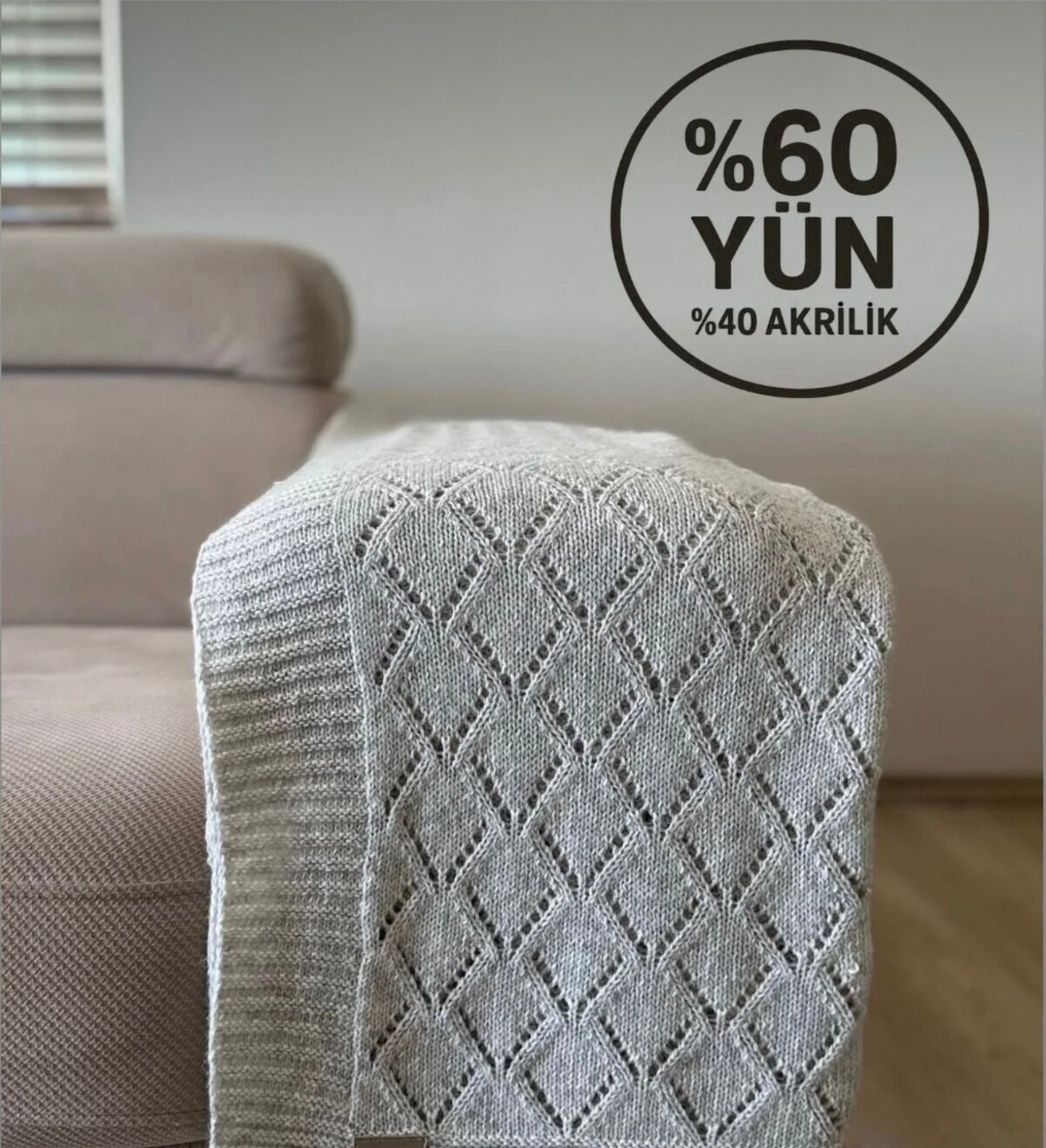 HERO CASA Wool Knit TV Blanket with Openwork