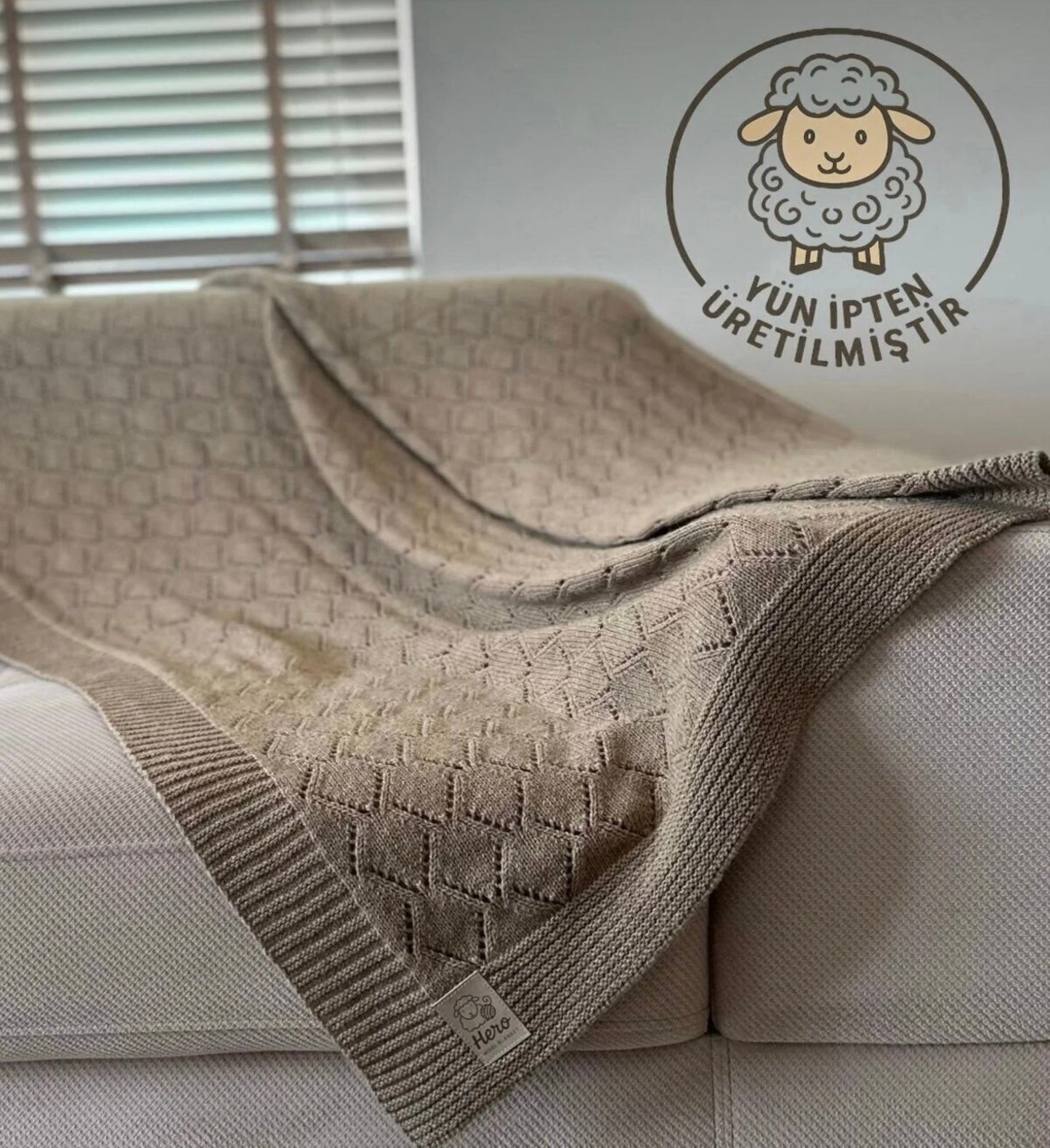 HERO CASA Wool Knit TV Blanket with Openwork