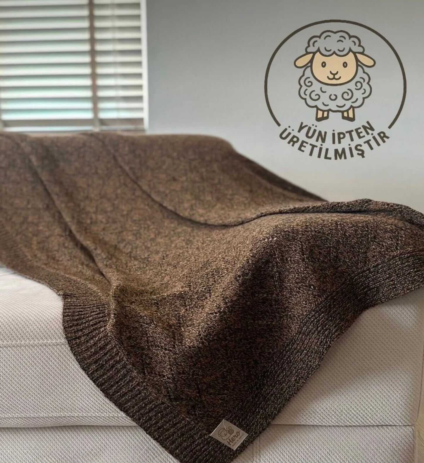 HERO CASA Wool Knit TV Blanket with Openwork