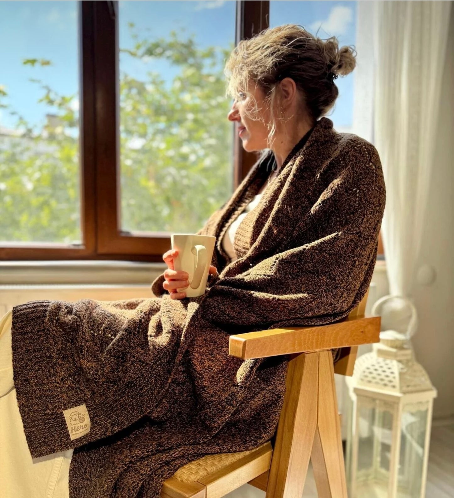 HERO CASA Wool Knit TV Blanket with Openwork