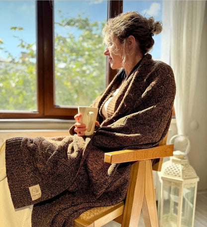 HERO CASA Wool Knit TV Blanket with Openwork