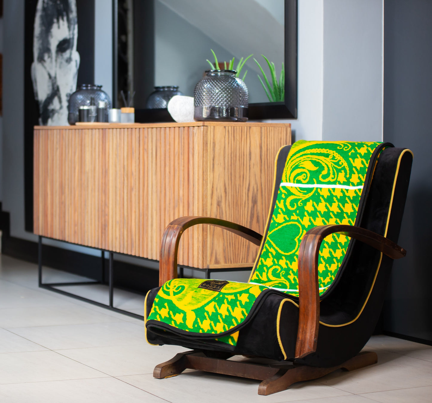 Sesli Basotho African Blanket styled on a couch for home decor
