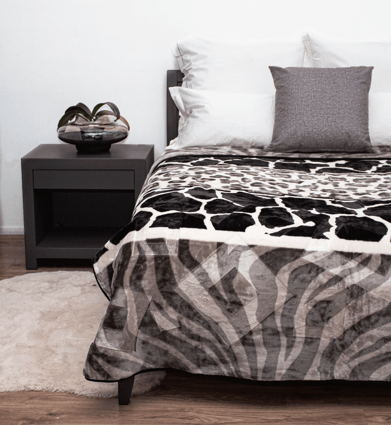 Luxury Faux Mink Blanket King Size adding elegance to a bedroom