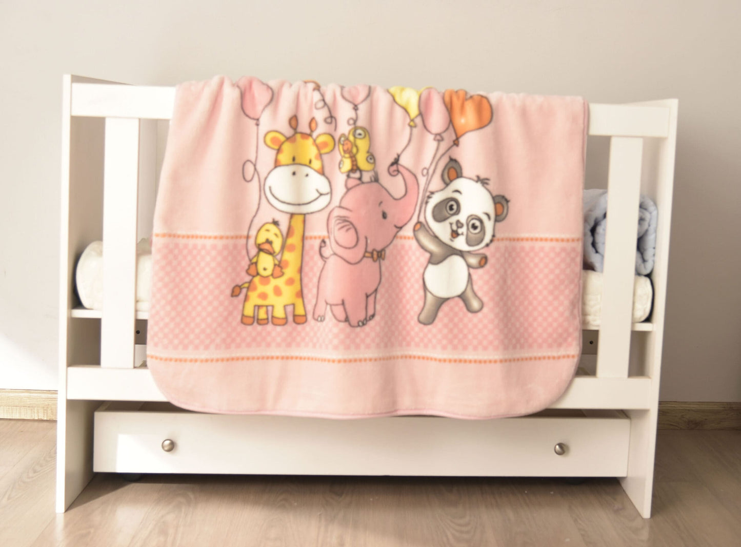  Pink colorful mink baby blanket perfect for gifting