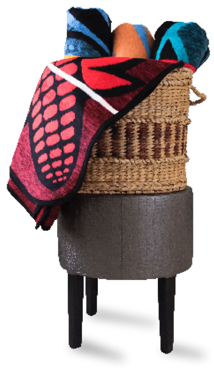 Draped view of Sesli African Blanket showcasing full size