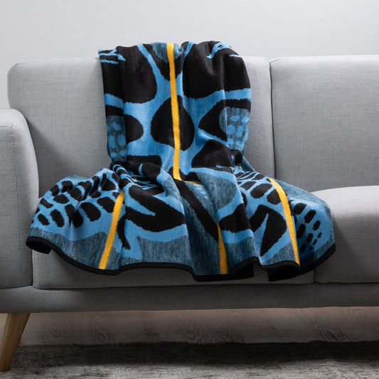 Folded Sesli Basotho African Blanket with soft plush texture