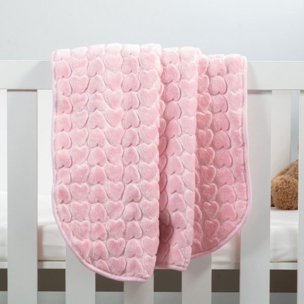Cozy Soft Baby Faux Mink Blanket with Heart Pattern – Perfect for Newborns and Toddlers

