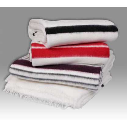 Black Stripe Traditional Tribal Blanket 180x200cm with felt finish