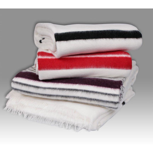 Black Stripe Traditional Tribal Blanket 180x200cm with felt finish